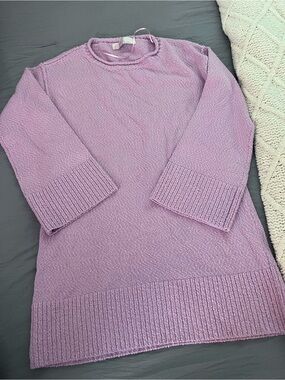 Lavender Crewneck Knit Sweater - Women's long